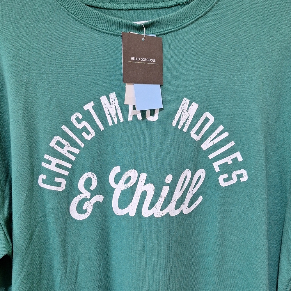 NWT Grayson Threads Oversized Christmas Movies & Chill Long Sleeve Shirt